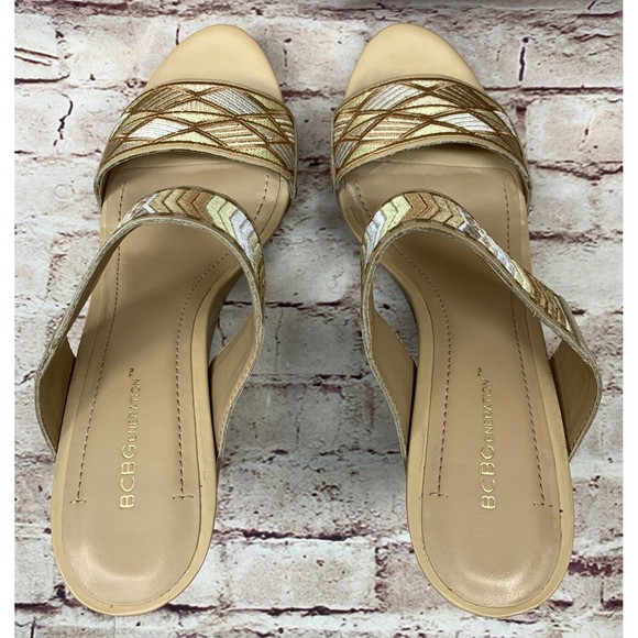BCBG Women’s Double Strap  Wedge Platform Sandal’s  Shoes BG-CARMYN Tan Size 10M - Picture 12 of 12